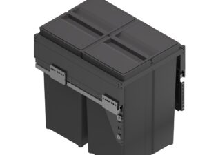 Eco waste bin soft closing 450mm anthracite for double kitchen waste bin installation.