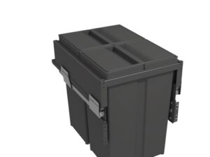 Eco Waste Bin soft closing 400mm anthracite ideal for double kitchen waste bin use.