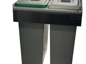Elletipi 2x35L waste bin for 600mm cabinet with Blum Intivo drawer well for small kitchen waste bins spaces.