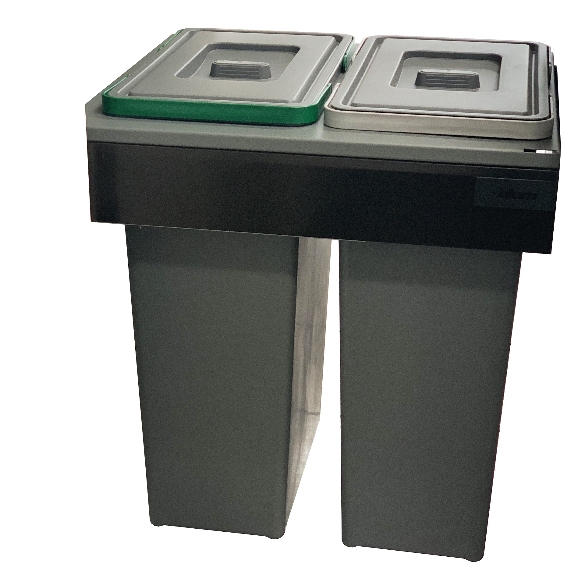 Elletipi 2x35L waste bin for 600mm cabinet with Blum Intivo drawer well for small kitchen waste bins spaces.