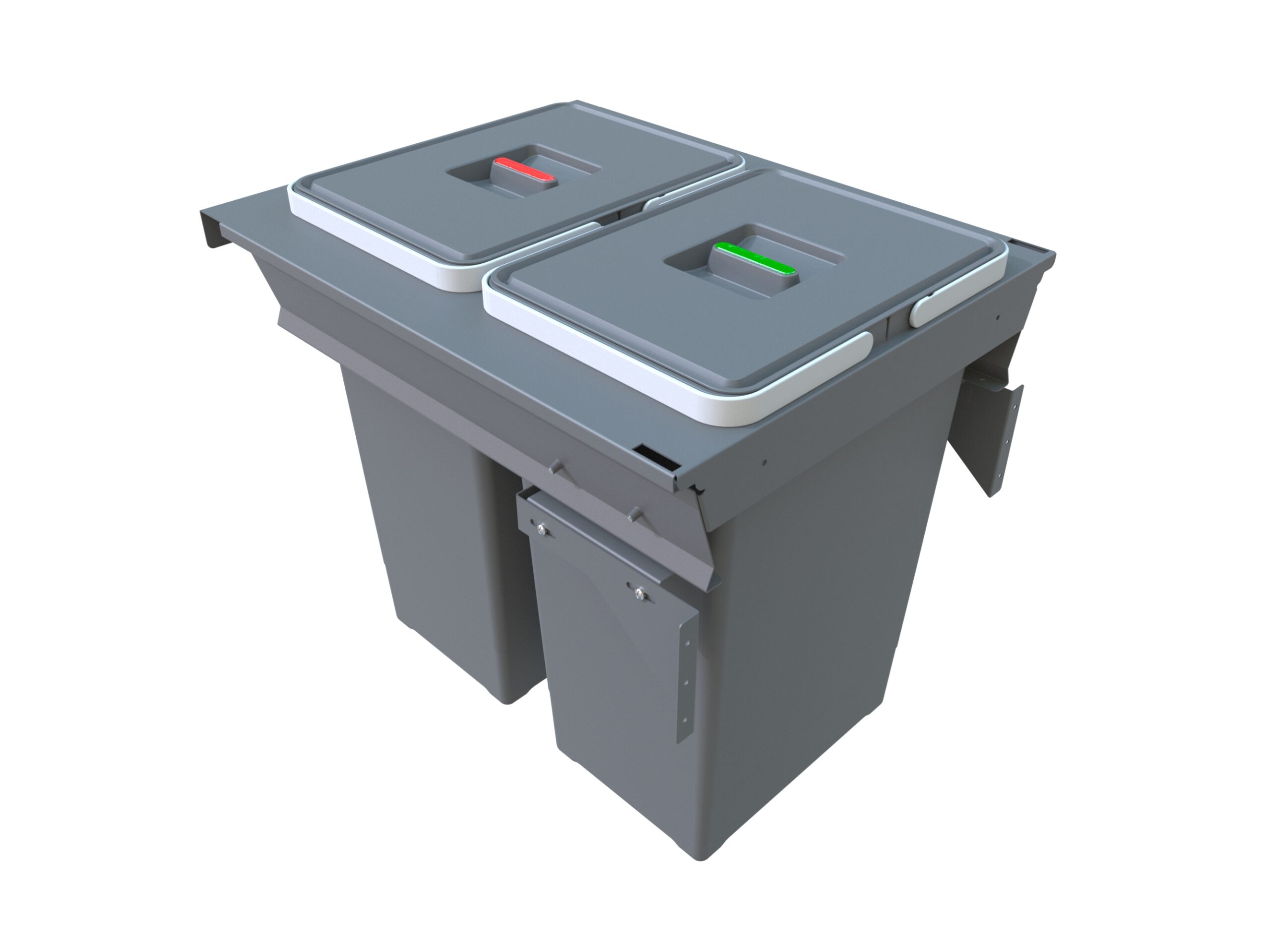 Elletipi 2x24L waste bin for 450mm cabinet with Blum Intivo drawer as large kitchen waste bins in modern kitchens.