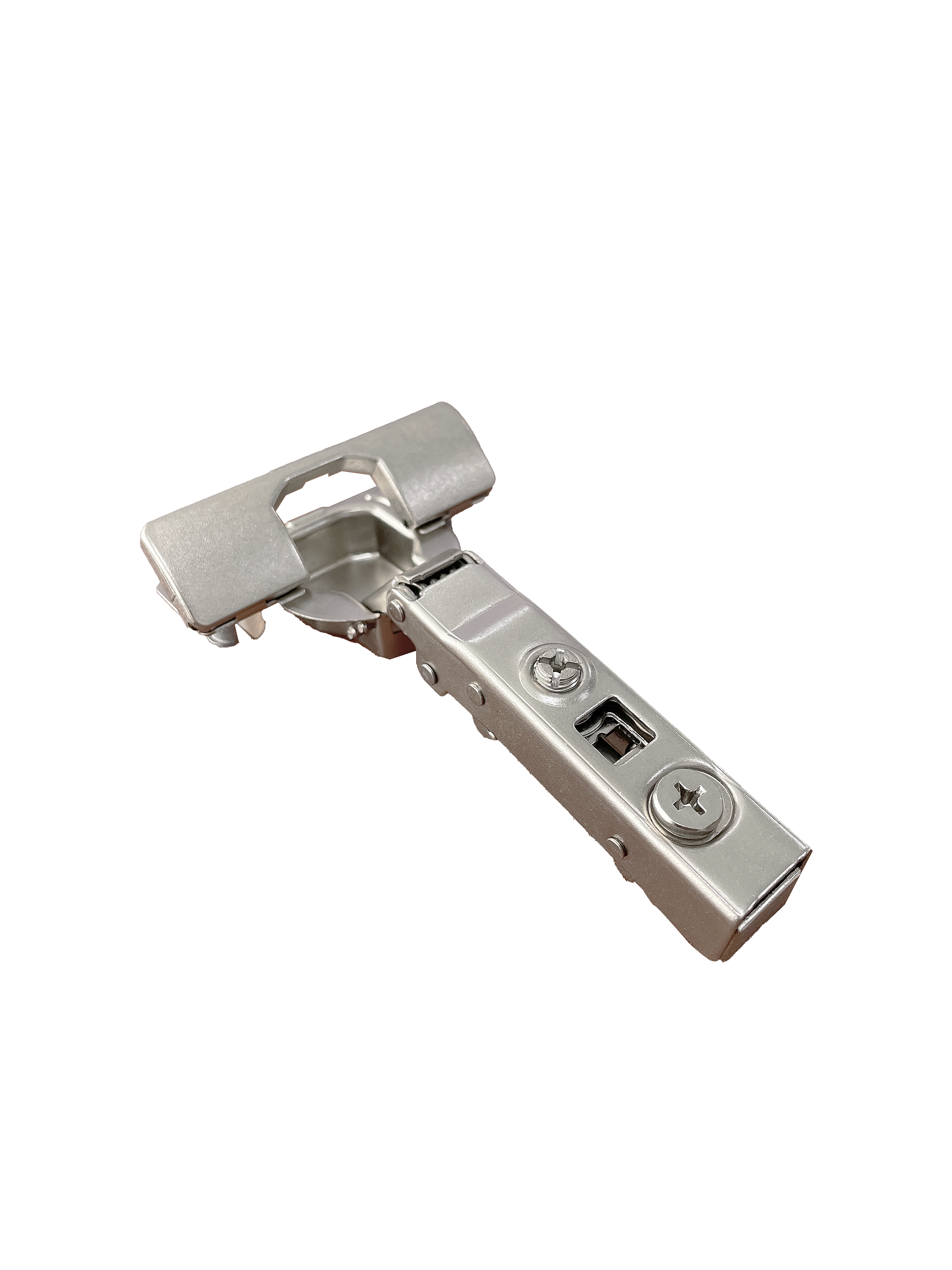 Cemux Impresso 105° two way soft close hinge tooless designed for smooth and quiet operation on kitchen cabinets