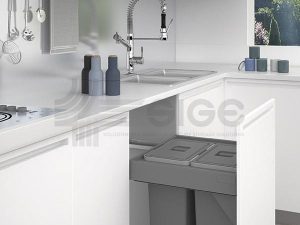 SIGE 553U 70L waste bin for 600mm cabinet ideal for large kitchen waste bins organization.