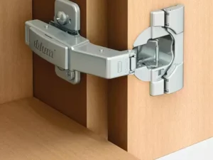 Blumotion 95* blind corner hinge supports efficient corner cabinet hinge functionality.