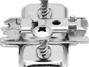 Blum hinge plate clip 0mm E-dowel nickel plated metal for cabinet door hinges installation.