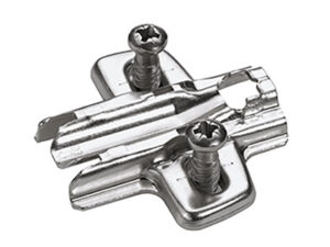 Hinge plate suitable for reliable cabinet door hinge applications with strong fixing.